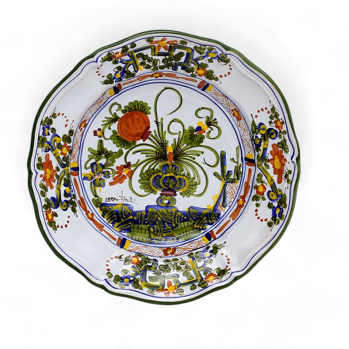 FAENZA-CARNATION: Scalloped Rim Pasta Soup Plate