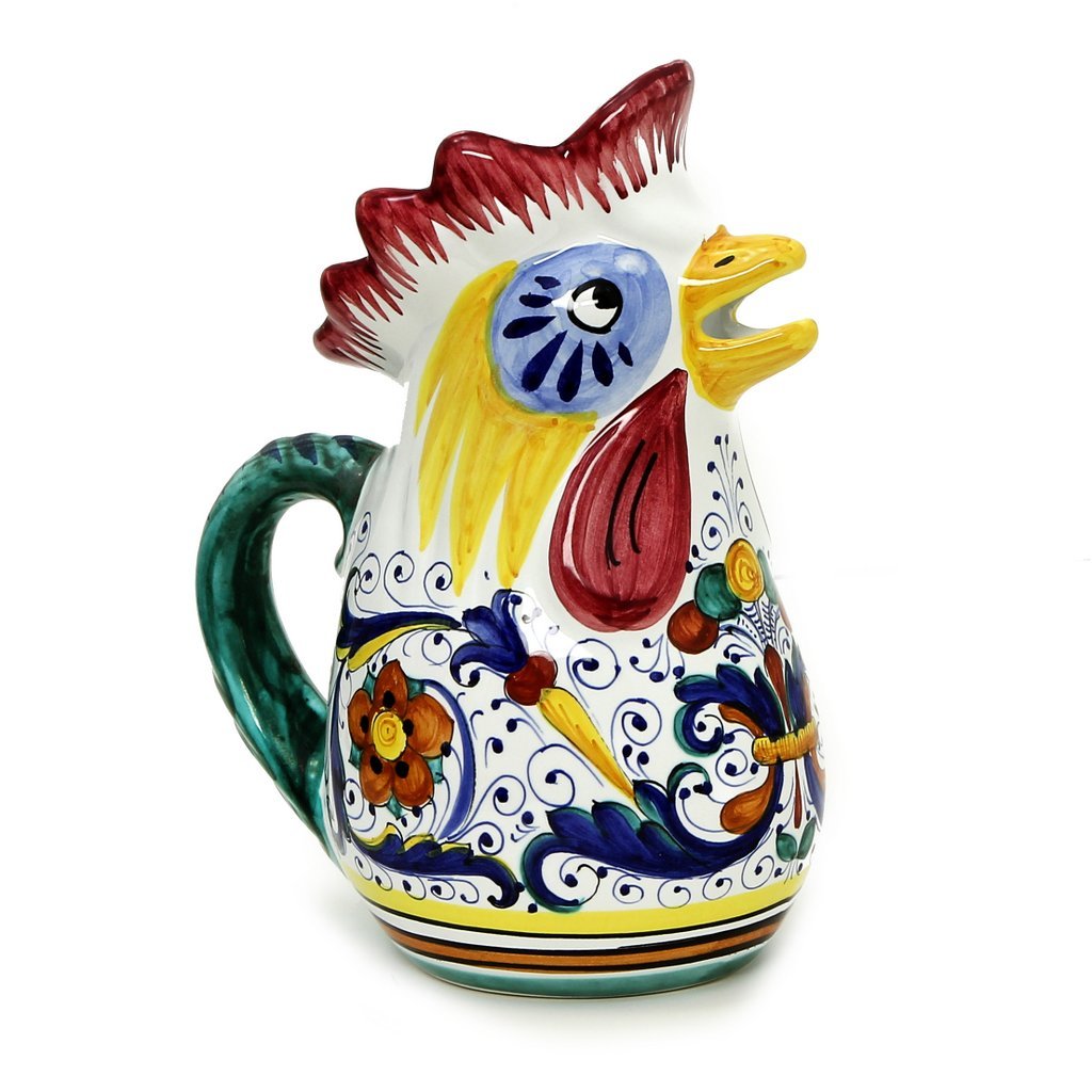 RICCO DERUTA: Rooster of Fortune multi use pitcher - DERUTA OF ITALY