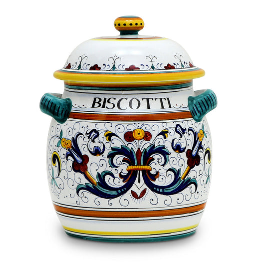 RICCO DERUTA: Traditional Biscotti Jar - DERUTA OF ITALY