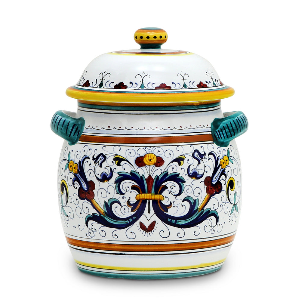 RICCO DERUTA: Traditional Biscotti Jar - DERUTA OF ITALY