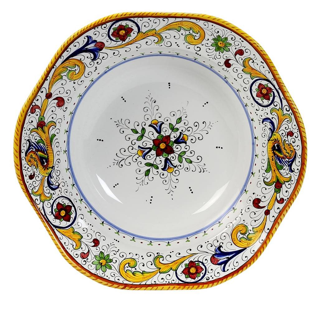 RAFFAELLESCO: Hexagonal Lg Salad Pasta Bowl - DERUTA OF ITALY