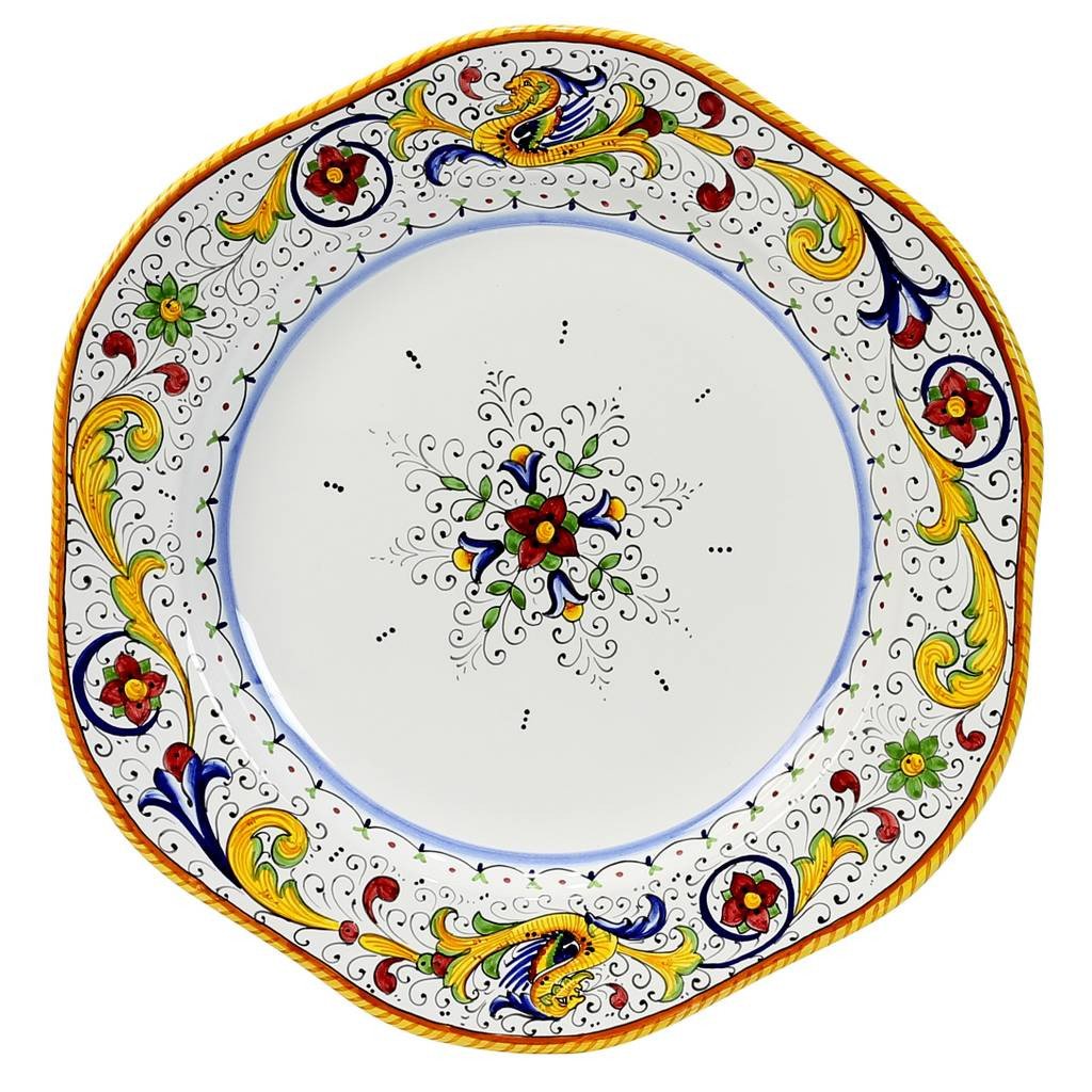 RAFFAELLESCO: Hexagonal Lg Charger Platter - DERUTA OF ITALY