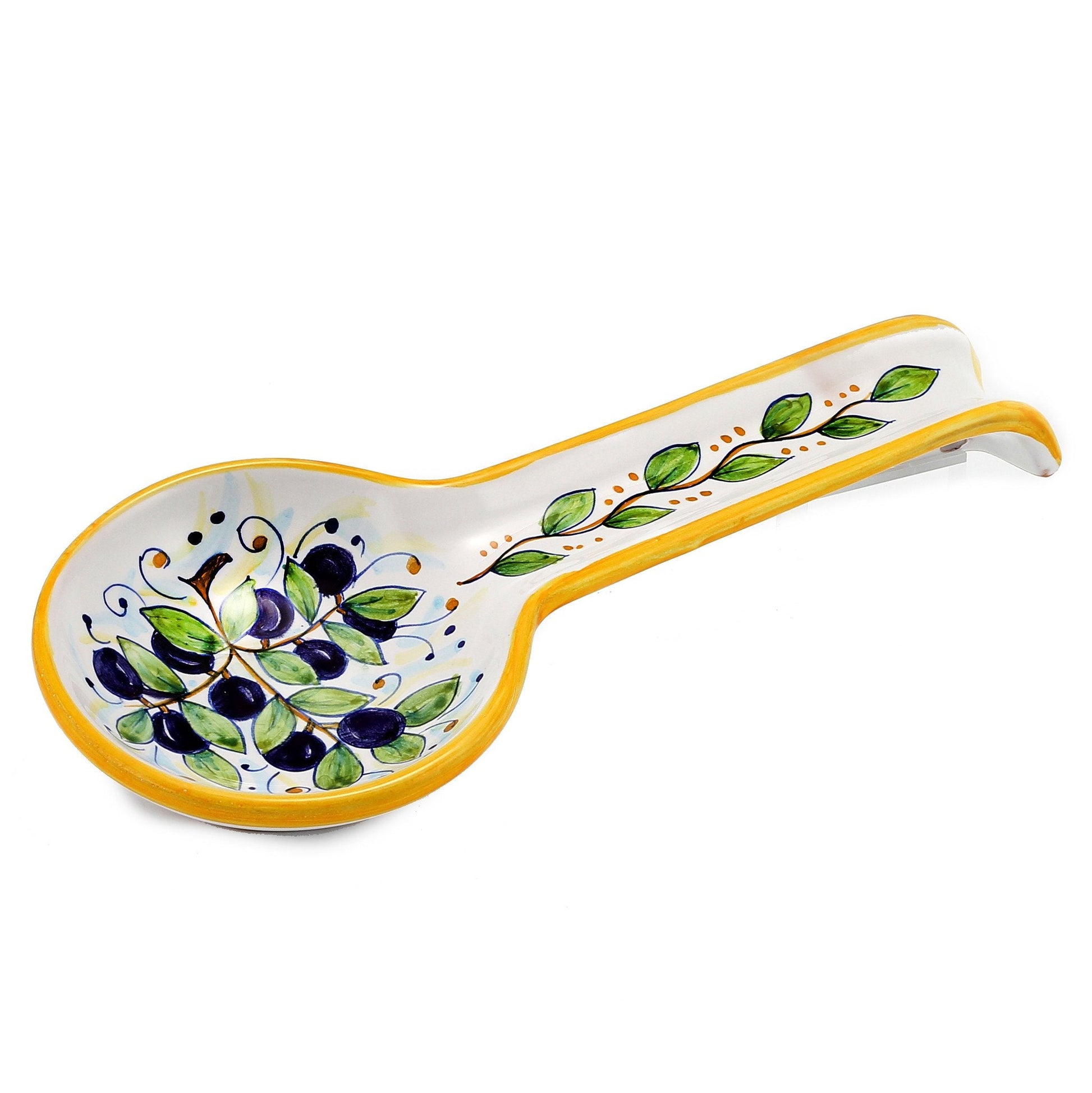 DERUTA: Spoon rest OLIVE - DERUTA OF ITALY