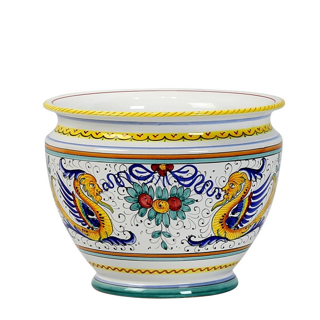 RAFFAELLESCO: Luxury Cachepot Planter SM - DERUTA OF ITALY