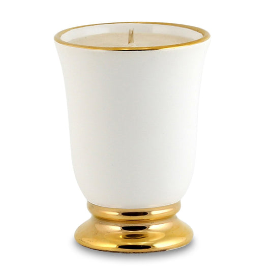 POSATA: Bell Cup Candle Pure Gold Rim - DERUTA OF ITALY