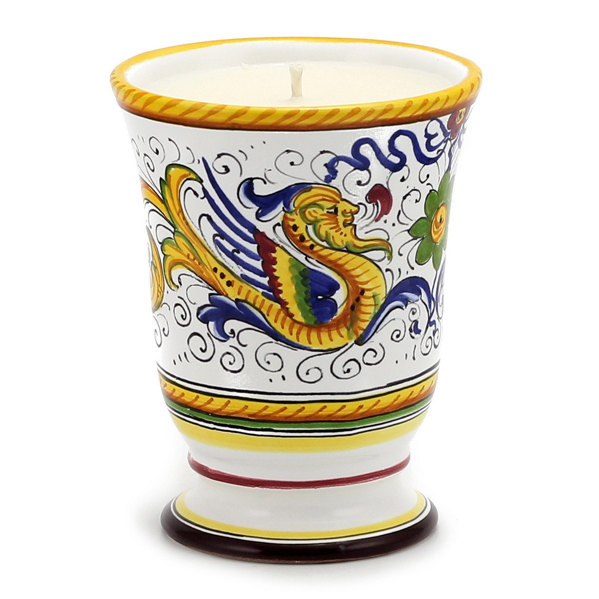 RAFFAELLESCO: Bell Cup Candle - DERUTA OF ITALY