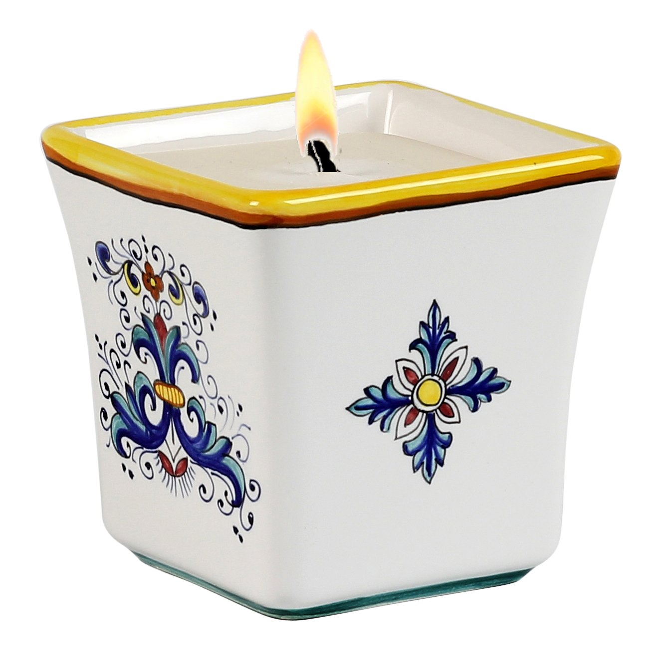 RICCO DERUTA: Square Flared Candle - DERUTA OF ITALY