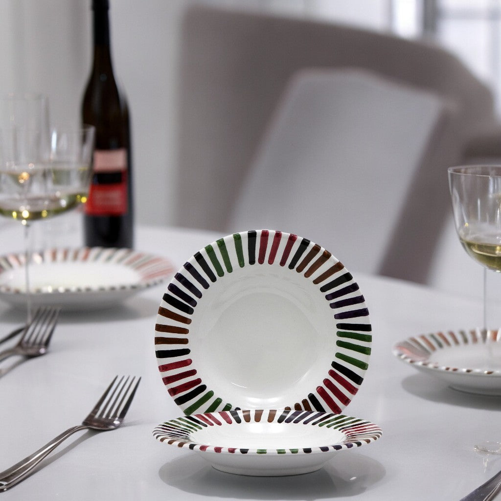 Colorful Rim Pasta Soup Plate for a stylish and elegant table setting