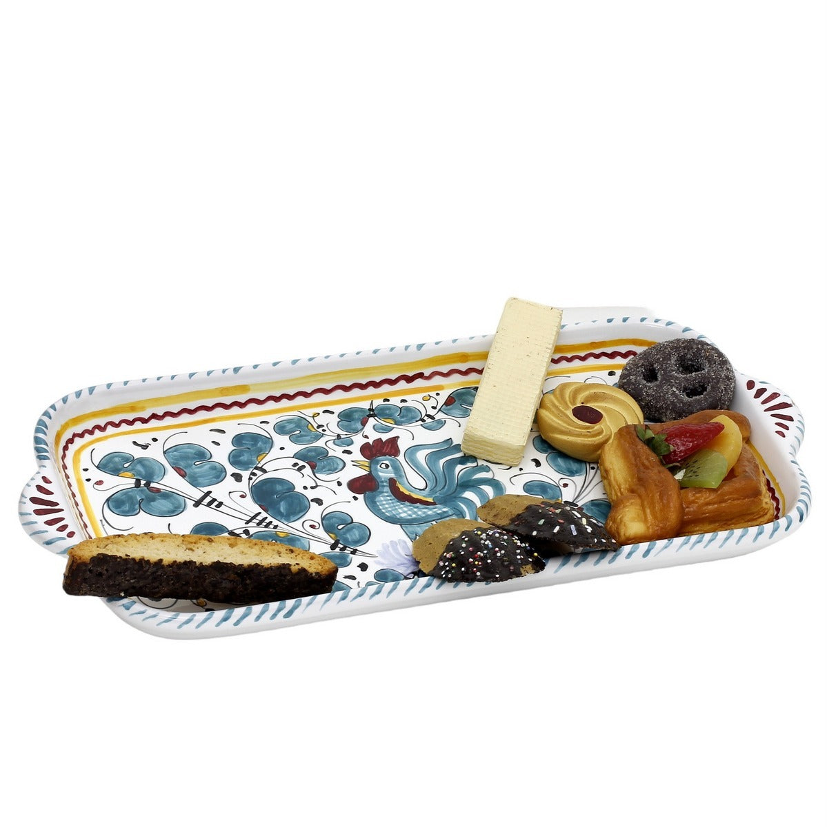 ORVIETO GREEN ROOSTER: Rectangular Tray