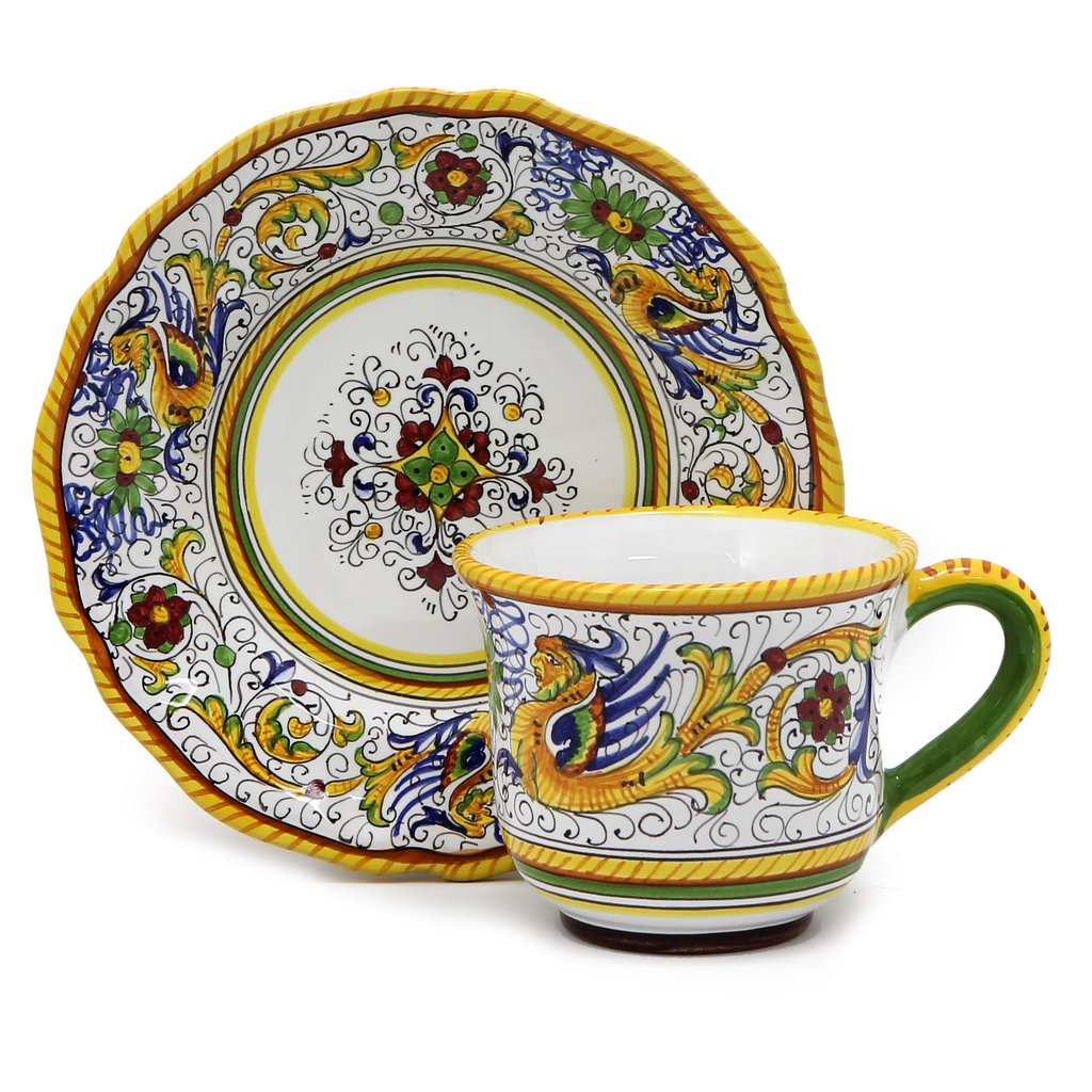 RAFFAELLESCO: Cup and Saucer - DERUTA OF ITALY