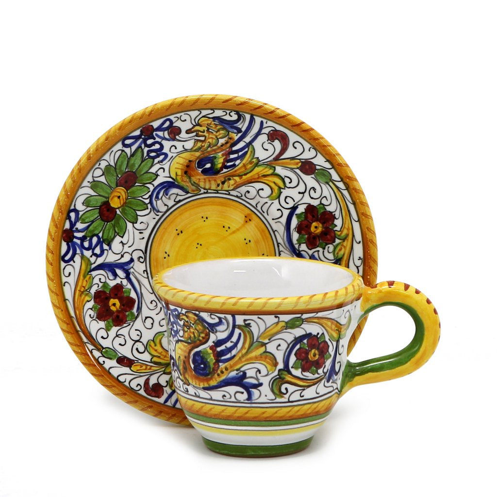 Raffaellesco Espresso Cup and Saucer Handmade in Italy