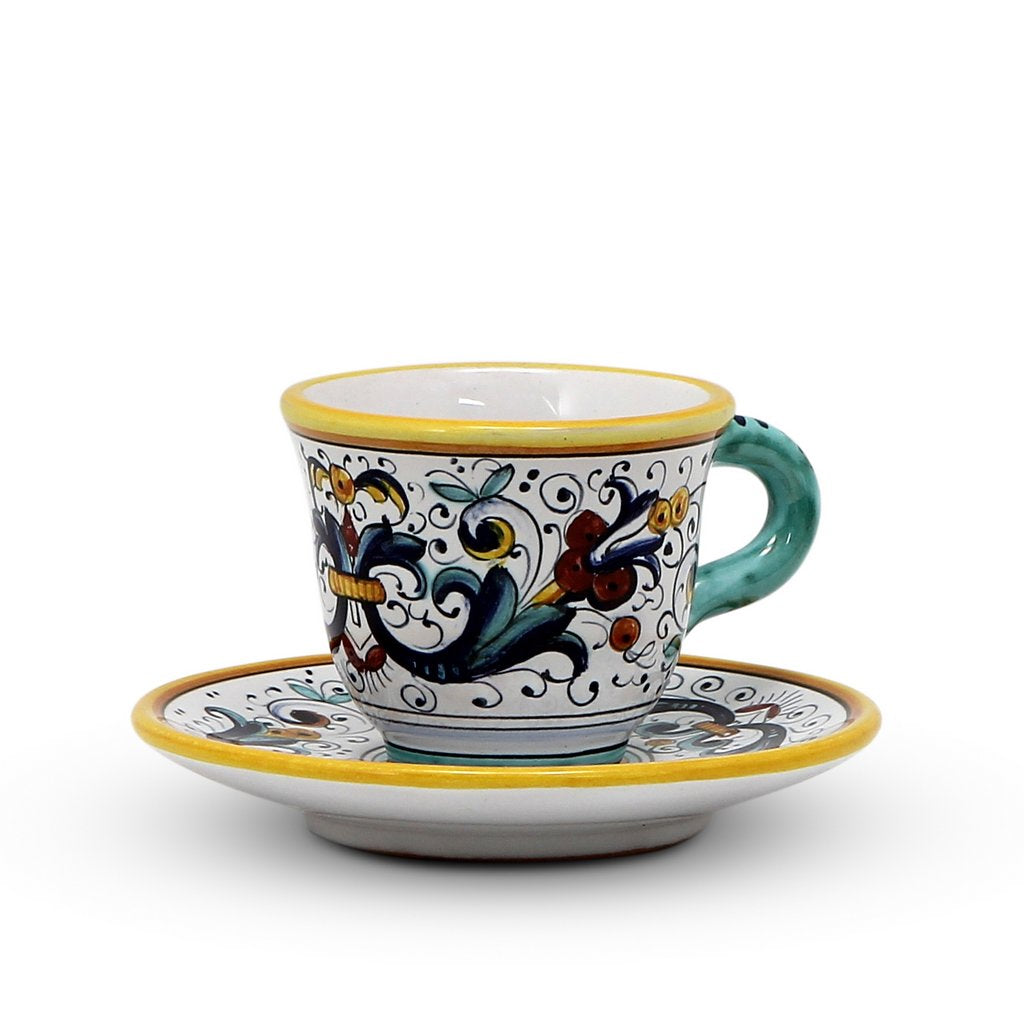 RICCO DERUTA: Espresso cup and Saucer - DERUTA OF ITALY