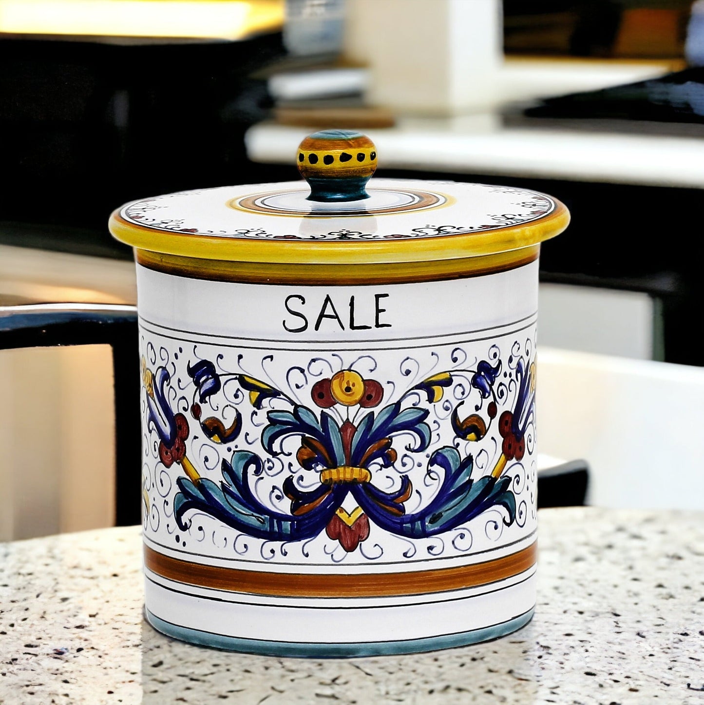 RICCO DERUTA DELUXE: Canister with Ceramic Lid - 'SALE' (Salt)