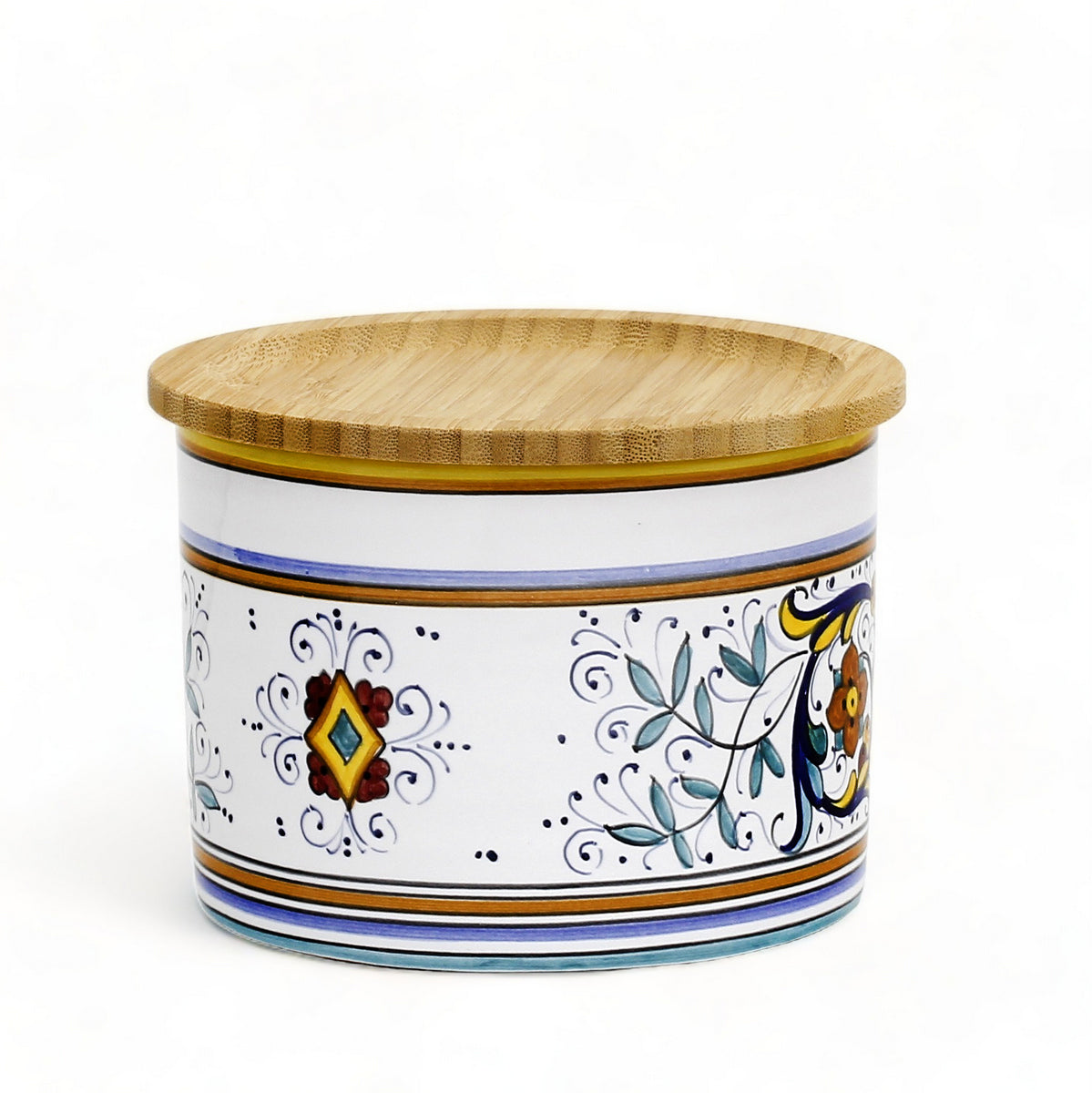 RICCO DERUTA DELUXE: NEW! Canister with Bamboo sealing Lid - 'ZUCCHERO' (Sugar)