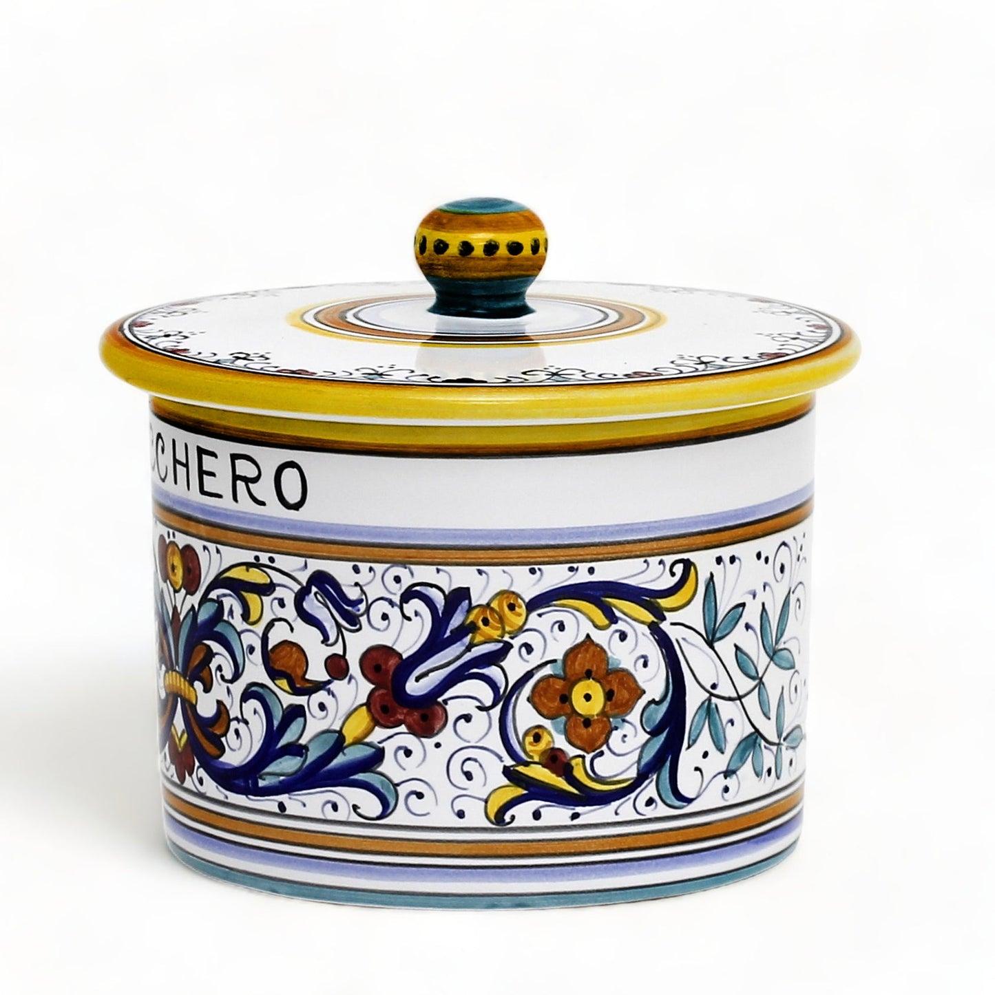 RICCO DERUTA DELUXE: Canister with Ceramic Lid - 'ZUCCHERO' (Sugar)