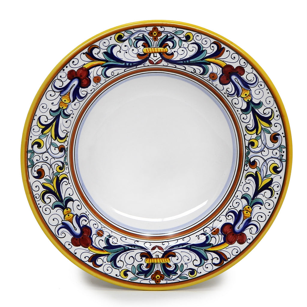 RICCO DERUTA: Rim Pasta Soup plate (White Center) - DERUTA OF ITALY