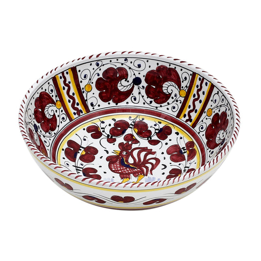 ORVIETO RED ROOSTER: Salad Bowl (Medium) 10"