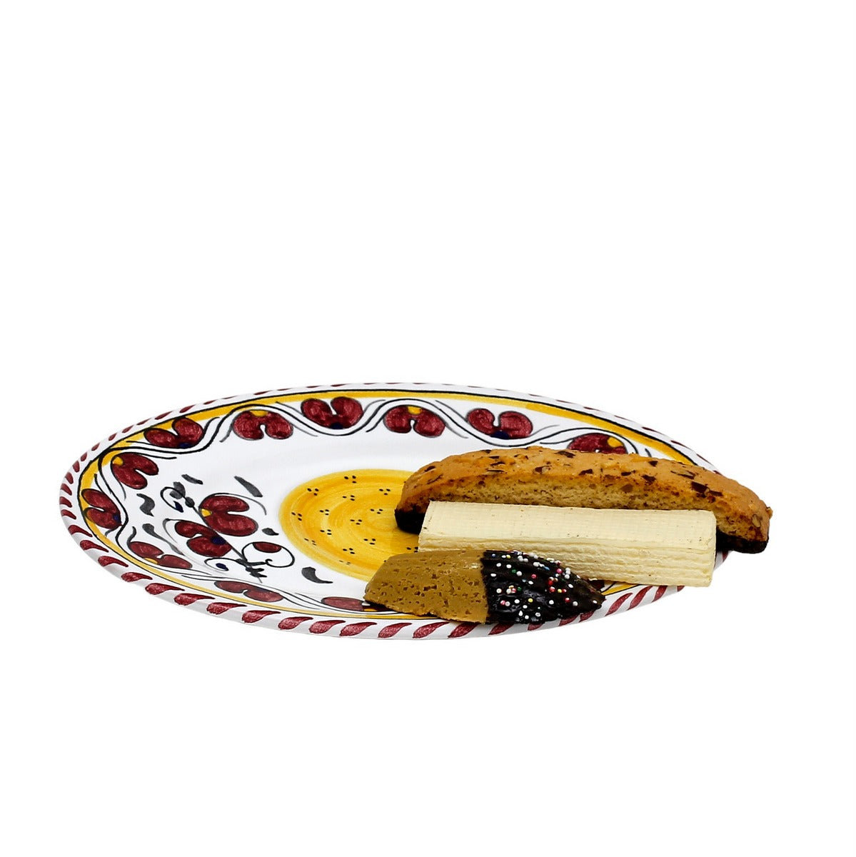 ORVIETO RED ROOSTER: Small Oval Tray 9" x 6"