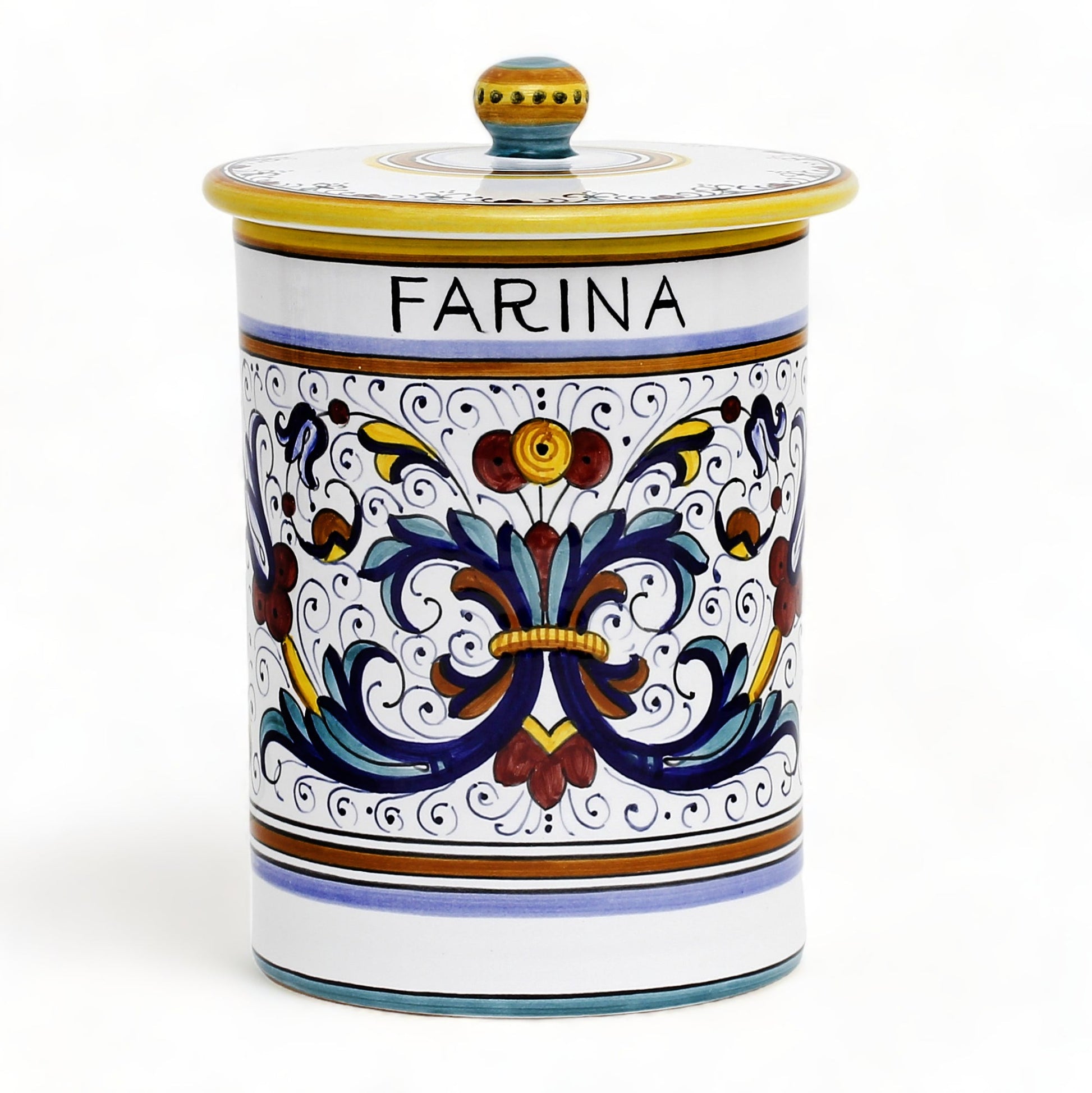 Deruta Farina, Caffe, Sale, and Zucchero Canisters by RC Italian Design